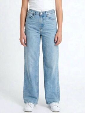 tgla light wash jeans mid rise wide leg